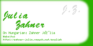 julia zahner business card